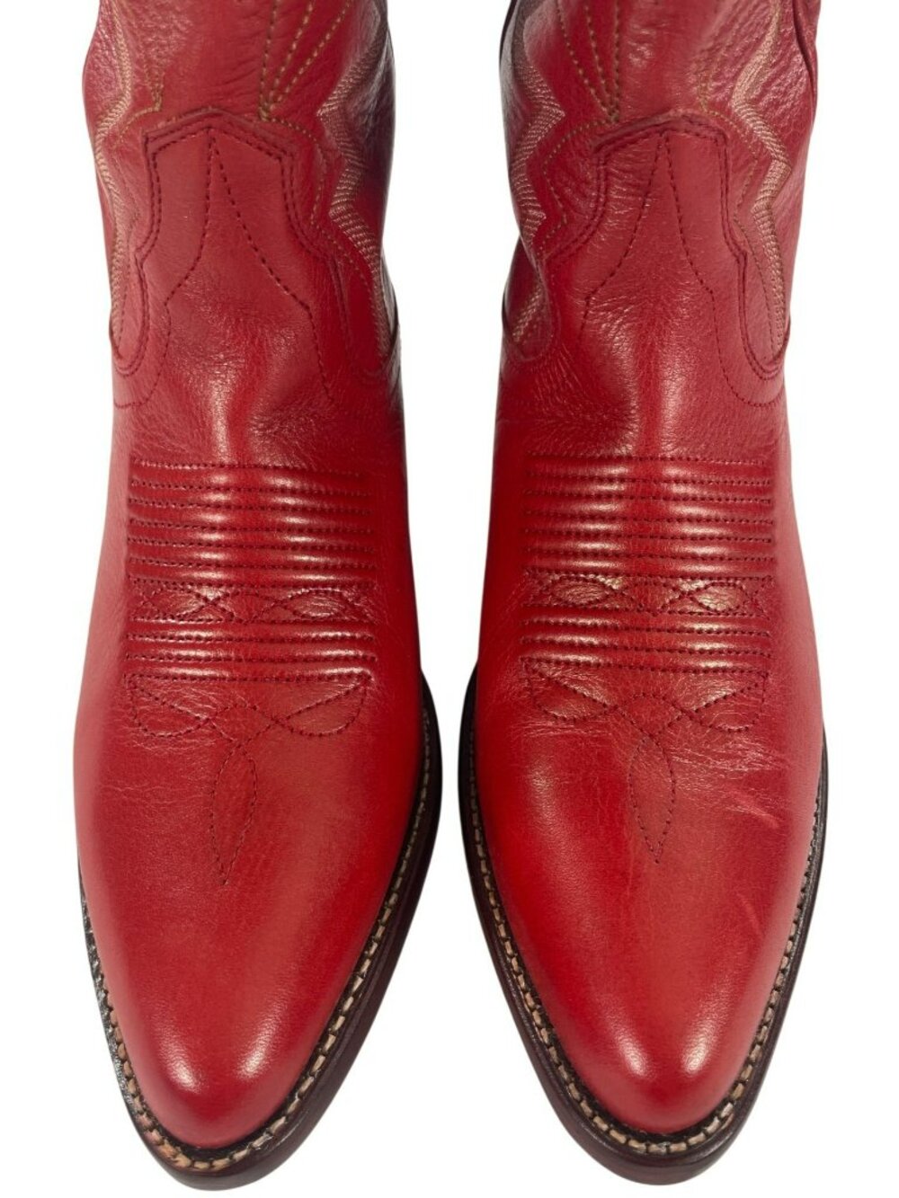 Tecovas The Abby Crimson Cowhide Leather Western Boots Women's Size 9B LIKE NEW - Picture 6 of 15